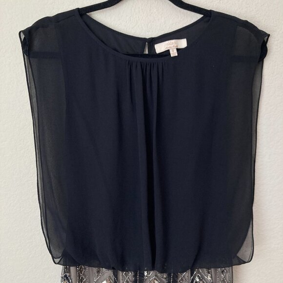 Aidan Mattox Blouson Chiffon Beaded Sequin Formal Event Dress - Picture 2 of 11